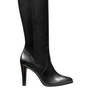 Coach Jade Black Tall leather boots with studded trim